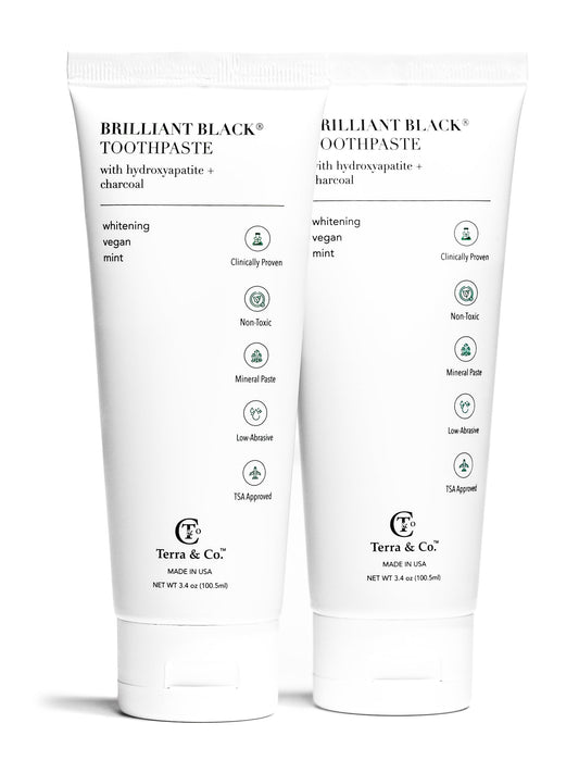 Natural Charcoal Toothpaste + Hydroxyapatite Bundle – Fluoride-Free Whitening & Remineralizing Duo